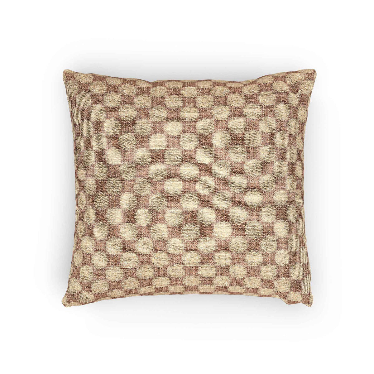 Woven Checkered Pattern Pillow | Neutral Brown Geometric Throw Pillow