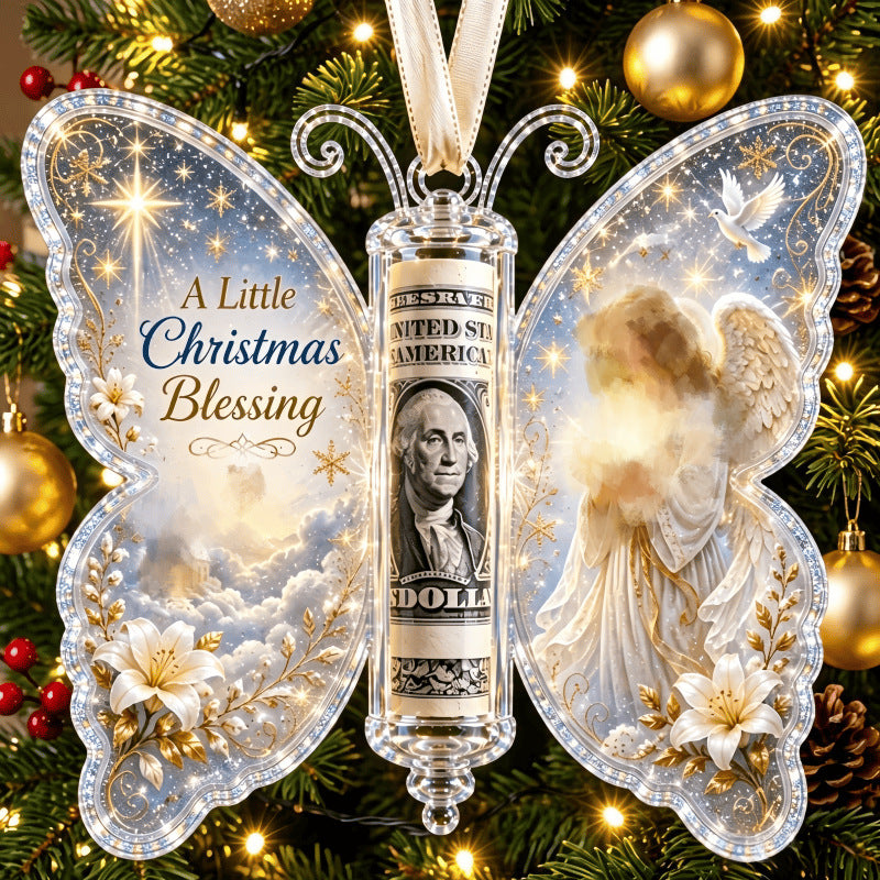 Christmas Butterfly Cash Gift Ornament