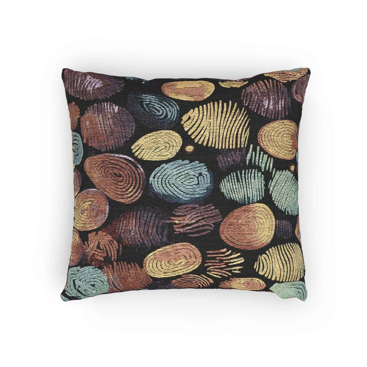Abstract Pebble Tapestry Woven Pillow | Multicolor Stone Pattern Throw Cushion
