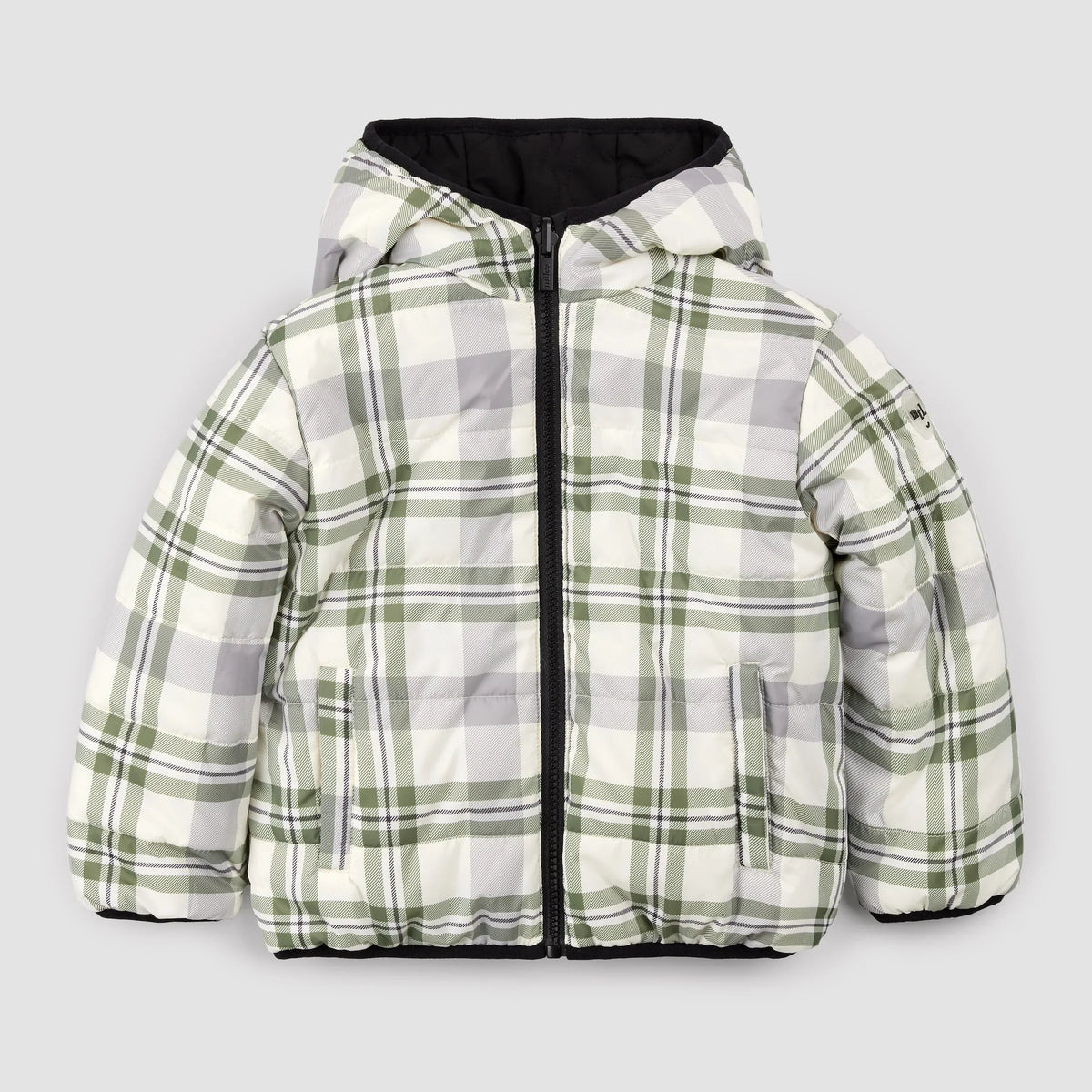Reversible Jacket | Winter Moss Plaid Print on Black | Miles the Label