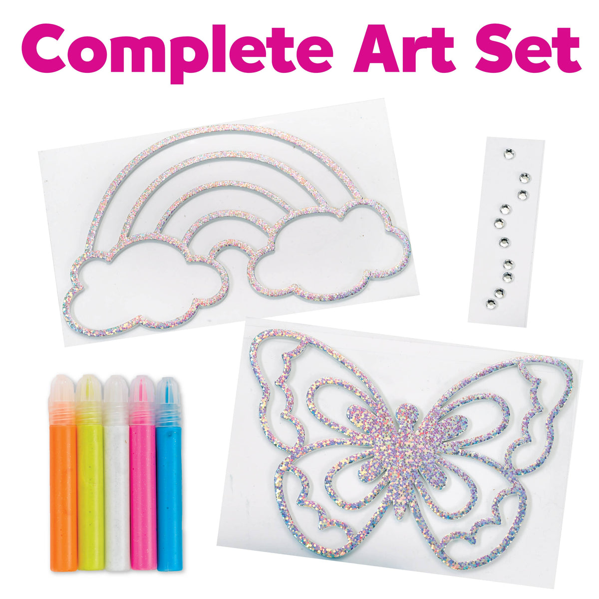 Faber-Castell / Creativity for Kids - Easy Sparkle Window Art Mini Kit Craft Kit - Ages 6+