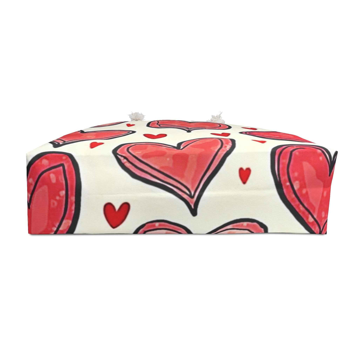 Heart Pattern Weekender Bag – Romantic Red Watercolor Travel Tote
