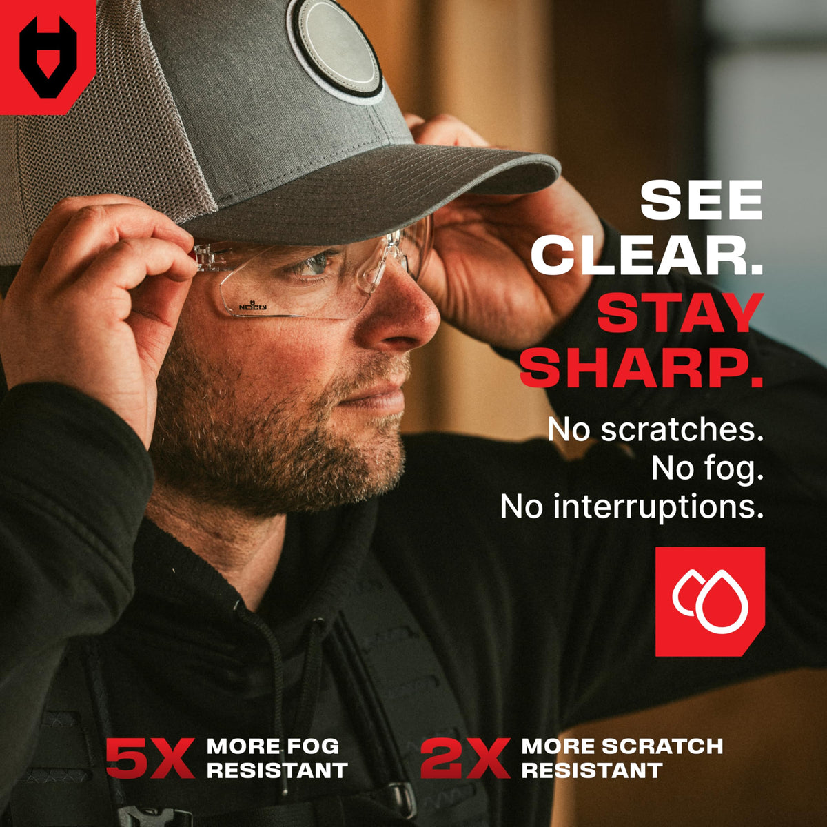 NoCry Clear Safety Glasses for Men and Women with Anti-Fog and Scratch Resistant Wrap Around Lenses, Adjustable Temples and Nose Pads — ANSI Z87 Certified Protective Eyewear with 100% UV Shielding 🍁 All In One Marketplace Canada