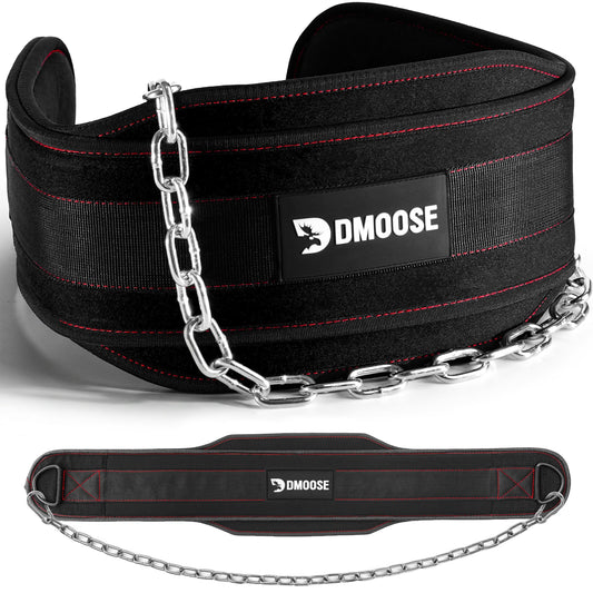 DMoose Dip Belt for Weightlifting, Weight Belt with Chain for Pullup, Gym Lifting Belt for Powerlifting, Squat, Bodybuilding, Heavy Duty Steel, Workout Belt with Comfortable Neoprene Support 🍁 All In One Marketplace Canada