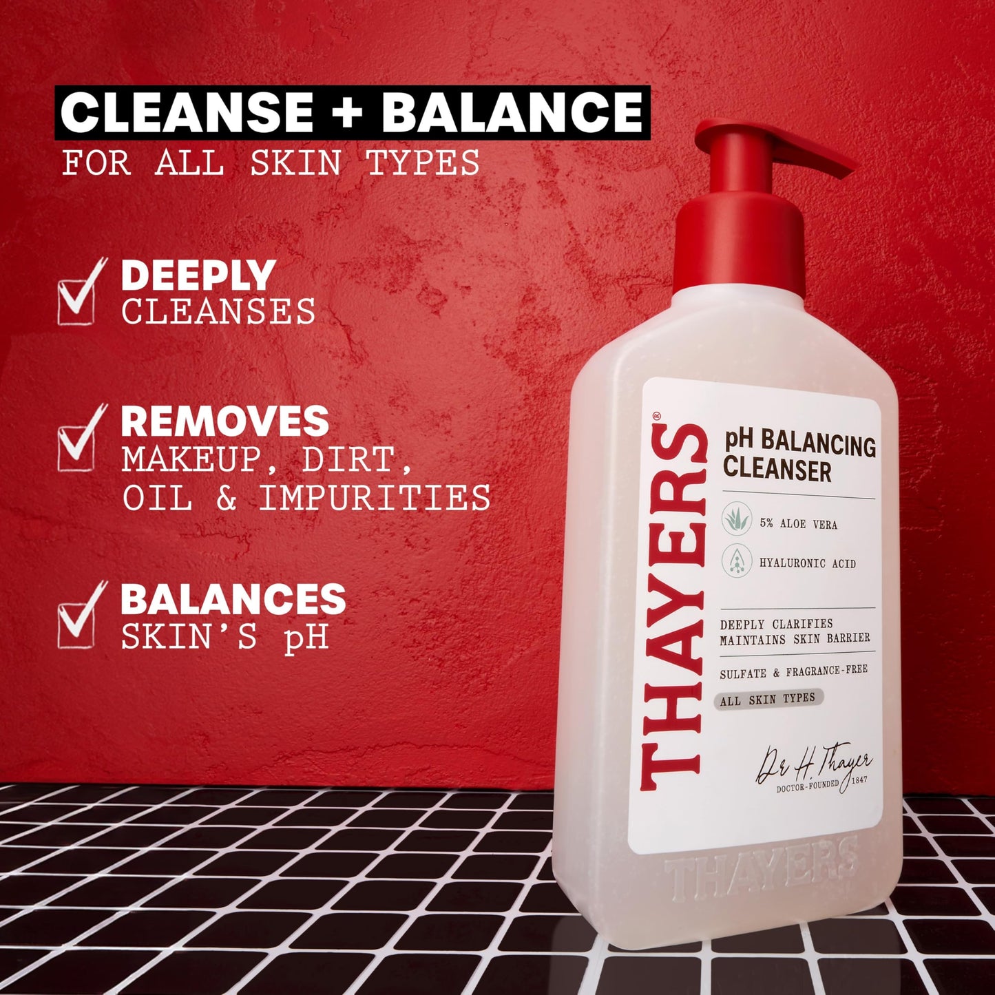 THAYERS pH Balancing Daily Cleanser, Face Wash with Aloe Vera, Gentle and Hydrating Skin Care for Dry, Oily, or Acne Prone Skin, 237ml 🍁 All In One Marketplace Canada