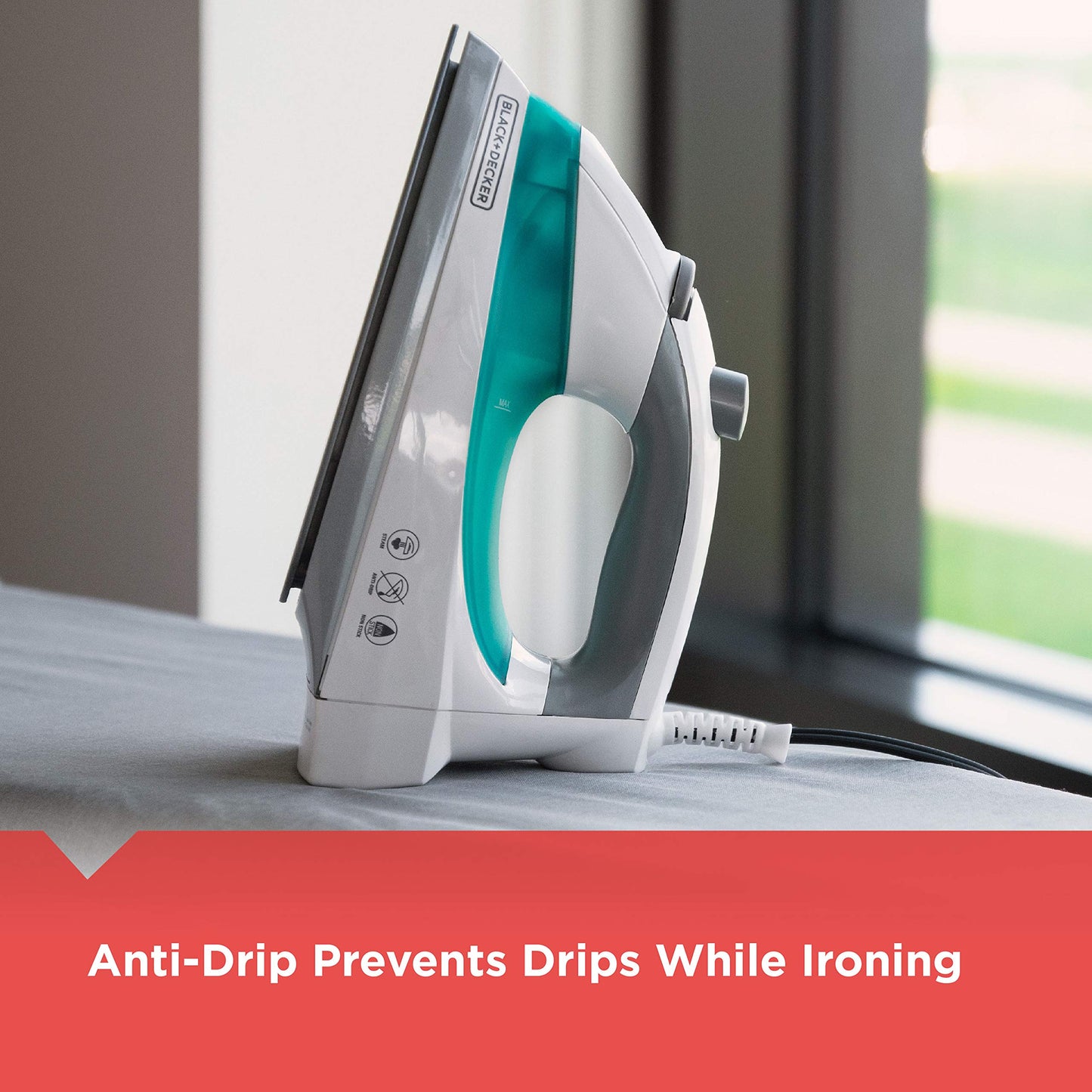 Black+Decker Lightweight Steam Iron for Clothing, Smart Steam Techology, Anti-Drip, Teal, 1200W, IR0820C 🍁 All In One Marketplace Canada