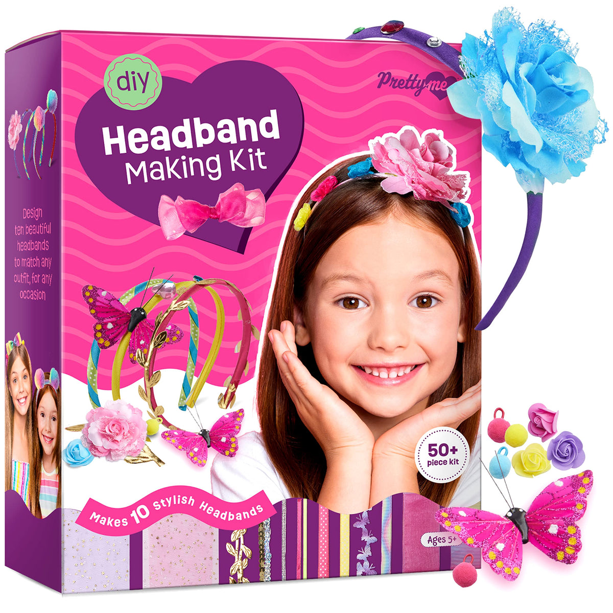Headband Making Kit for Girls - Make Your Own Fashion Headbands for Kids - DIY Hair Accessories Set - Arts & Crafts Gift for Ages 5-12 Year Old Girl - Little Children's Art & Craft Gifts 🍁 All In One Marketplace Canada