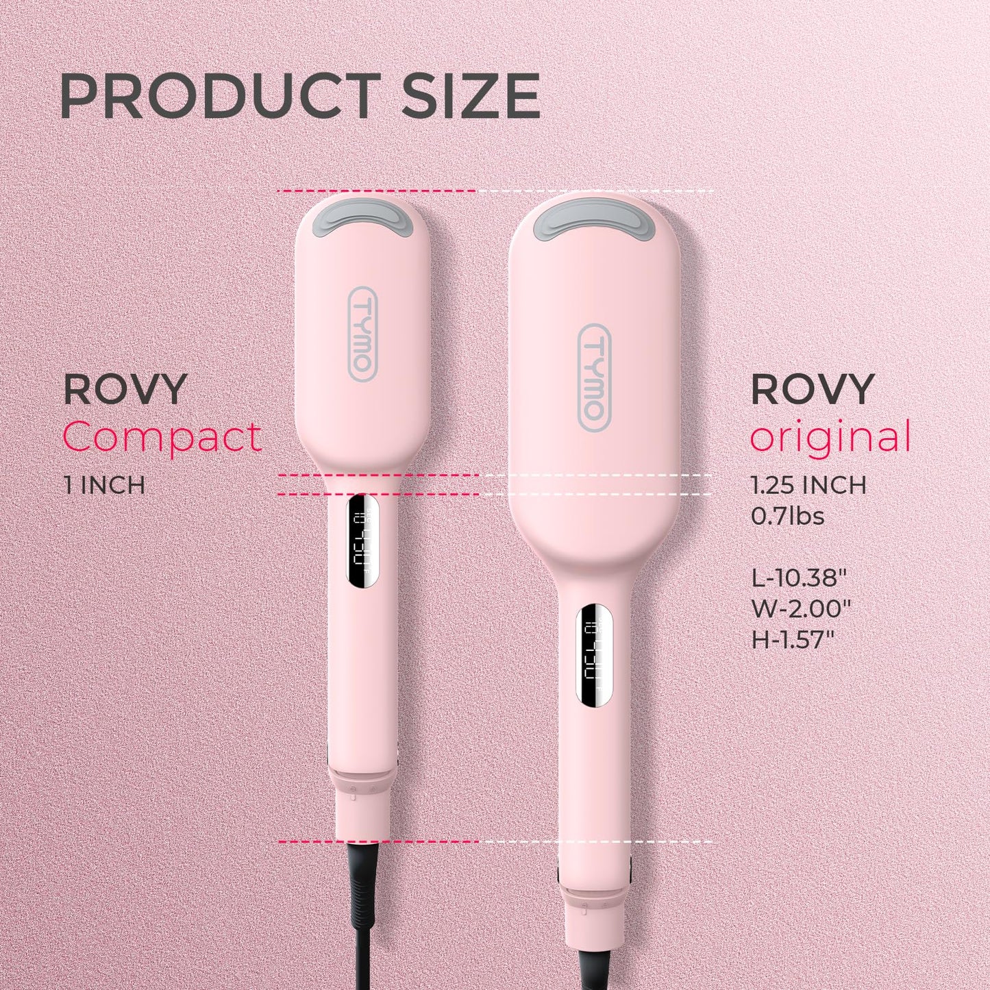 TYMO ROVY Hair Waver Curling Iron, 3-Barrel Ionic Hair Curler with 9 Heat Settings, Beach Waves Crimper for Women, Travel-Friendly, Anti-Scald, Fast Heating, Easy to Use, Pink, 1 inch 🍁 All In One Marketplace Canada