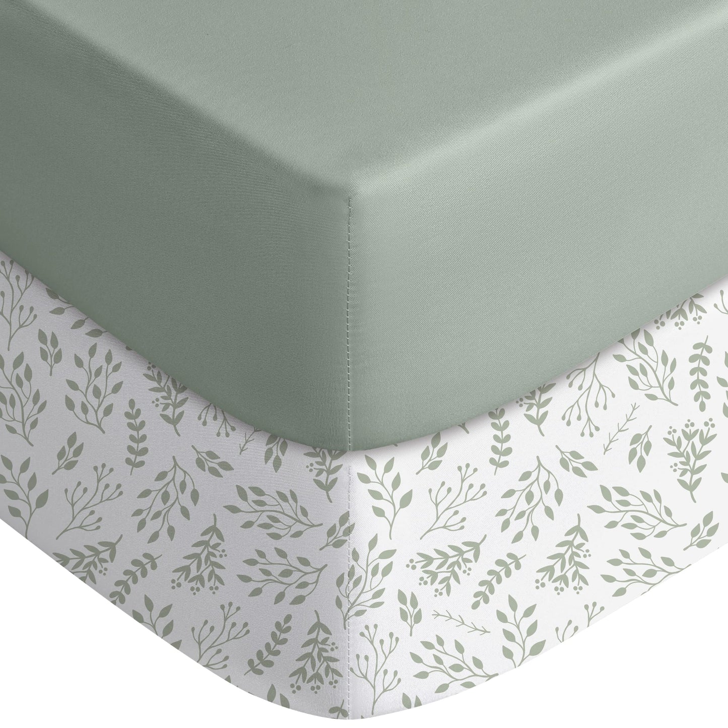 Yoofoss Baby Crib Sheets for Boys Girls, Fitted Crib Sheet 2 Pack for Standard Crib and Toddler Mattress, Super Soft Microfiber Baby Sheet 28x52x8in(Green+Leaf) 🍁 All In One Marketplace Canada
