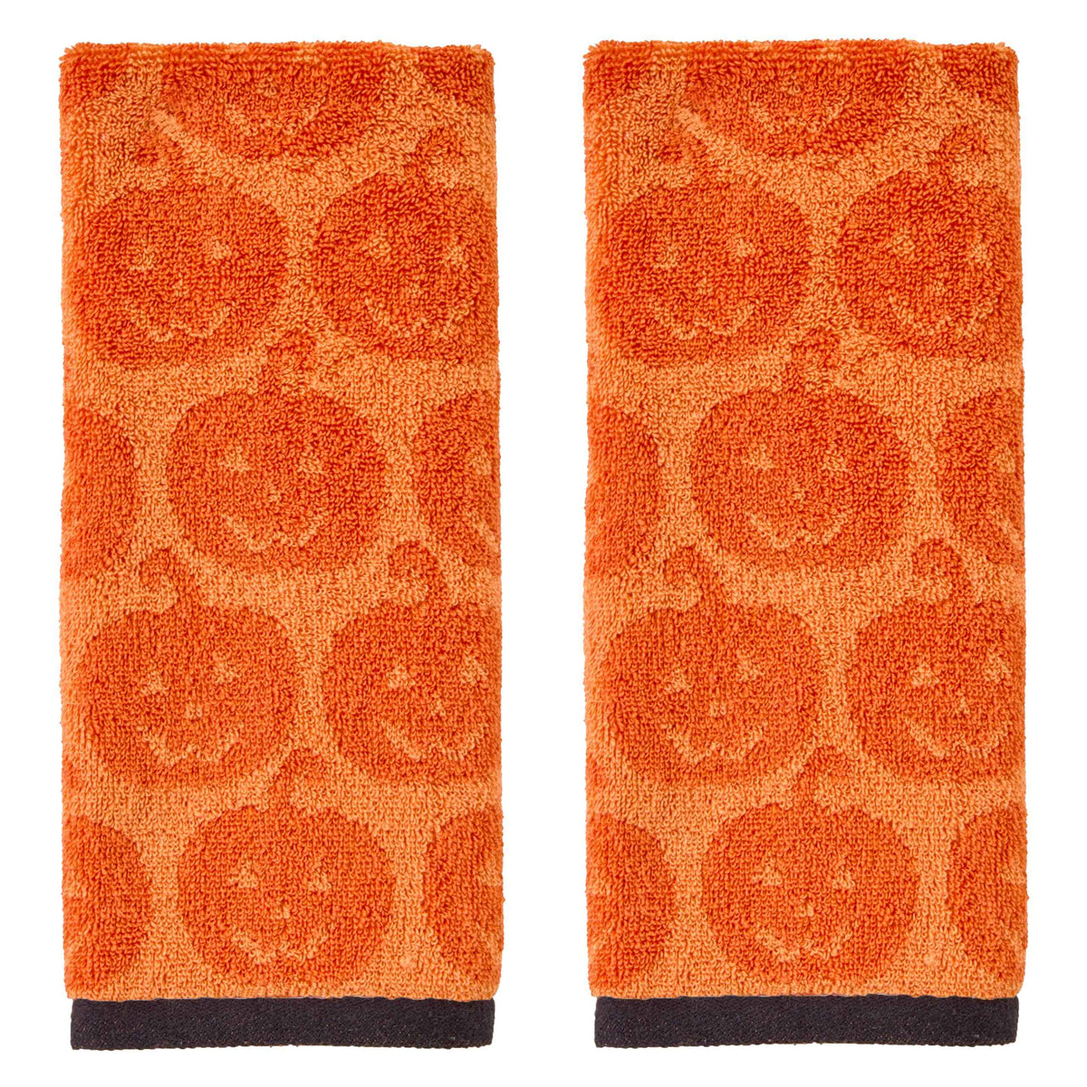 SKL Home Halloween Jack O Lantern Hand Towel 2 pc Set for Bath/Kitchen/Bar & Gift