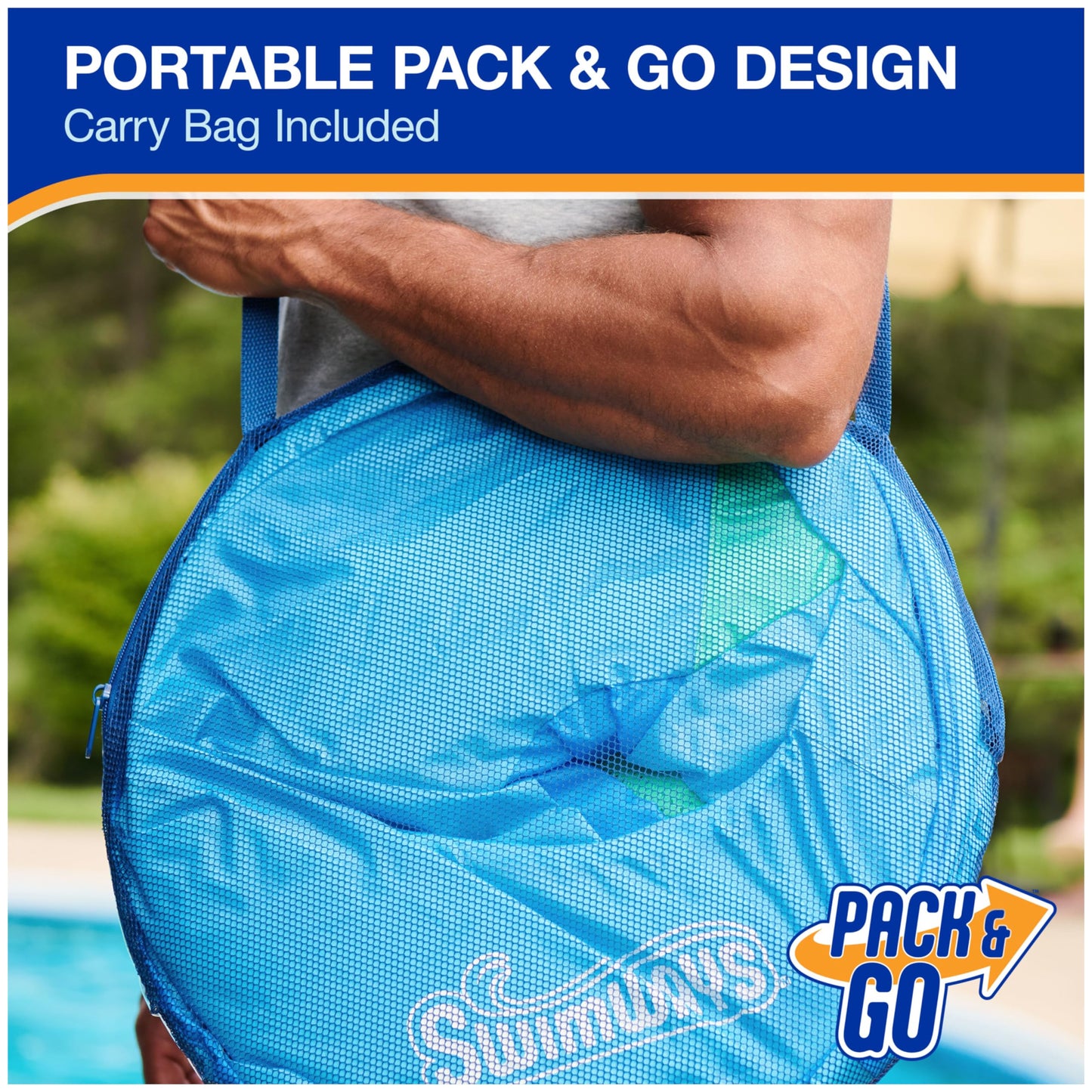 SwimWays Spring Float Premium Recliner Pool Lounger, Inflatable Pool Floats Adult with Fast Inflation for Ages 15 & Up, Sky Blue 🍁 All In One Marketplace Canada