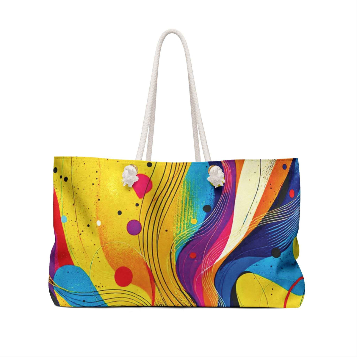 Abstract Colorful Swirl Weekender Bag | Bold Geometric Tote