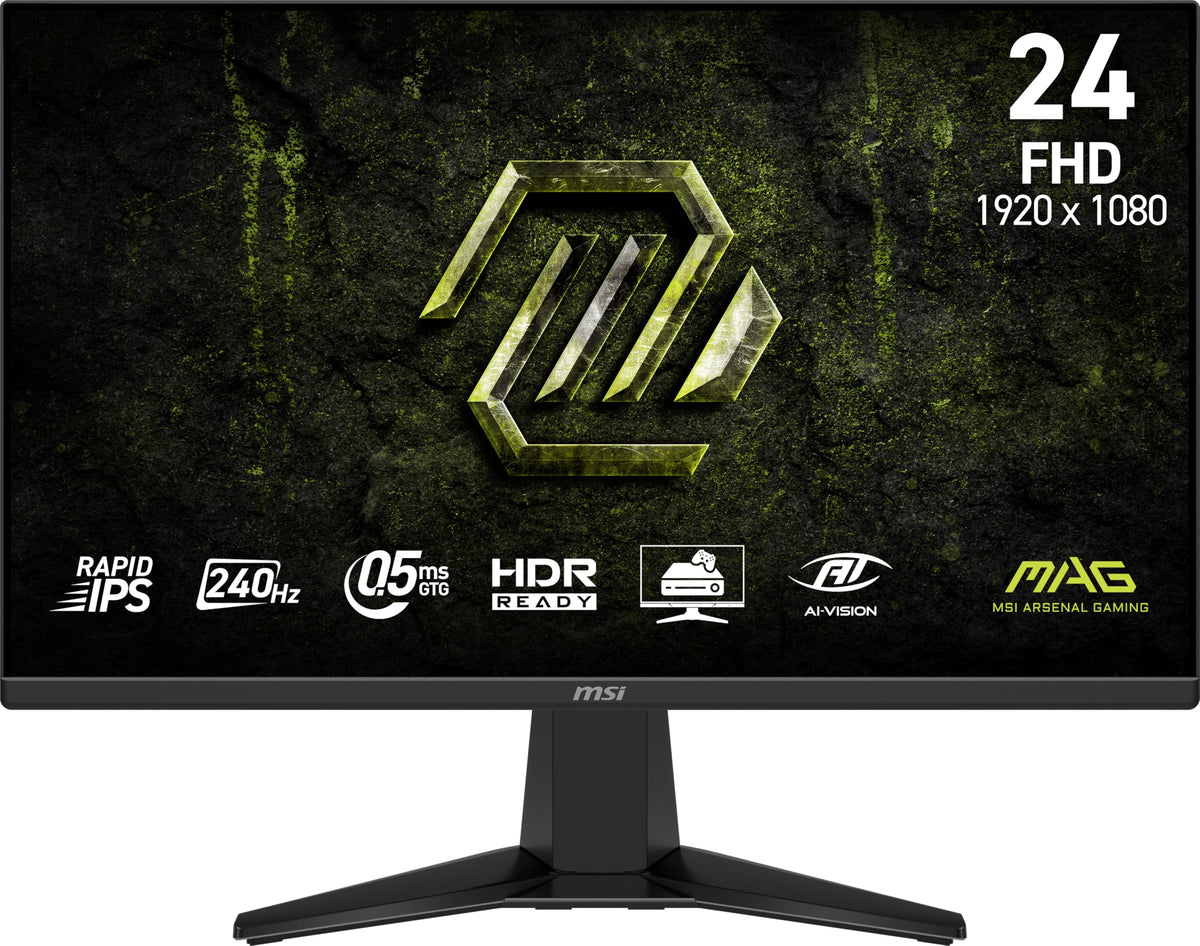 MSI MAG 245F X24 24-inch 1920 x 1080 (FHD) Gaming Monitor, 240Hz, FreeSync Premium, HDR Ready, HDMI, VGA Port, VESA Mountable, Tilt, 4-Side Slim Bezel, 0.5ms, Black 🍁 All In One Marketplace Canada