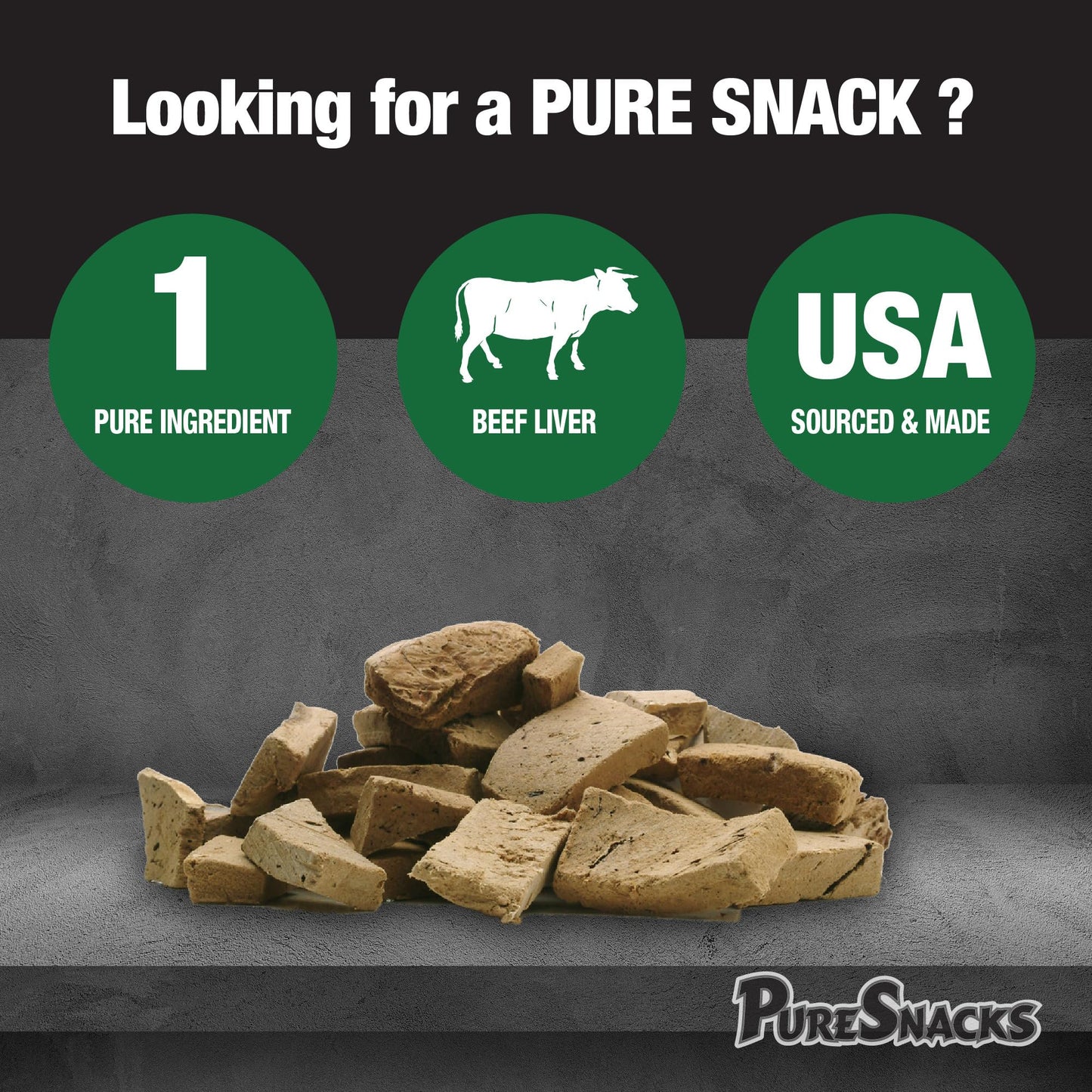 PureSnacks Freeze Dried Beef Liver Dog Treats 14.4oz (410g) | 1 Ingredient | Freeze Dried in the USA | Packaged and Prepared in Canada 🍁 All In One Marketplace Canada