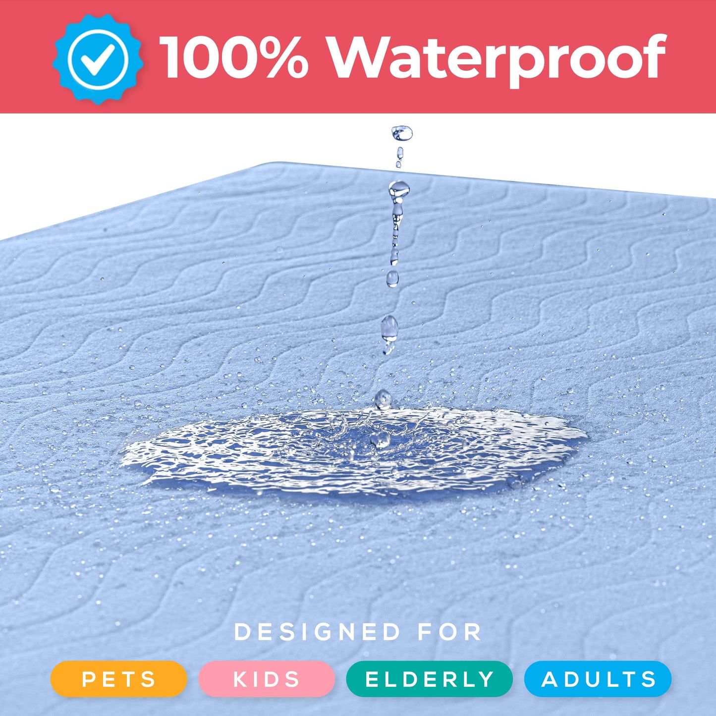 Utopia Bedding (Pack of 2) Waterproof Incontinence Pads Quilted Washable & Absorbent Bed Pad for Adults and Kids 34 x 36 inches (Blue) 🍁 All In One Marketplace Canada