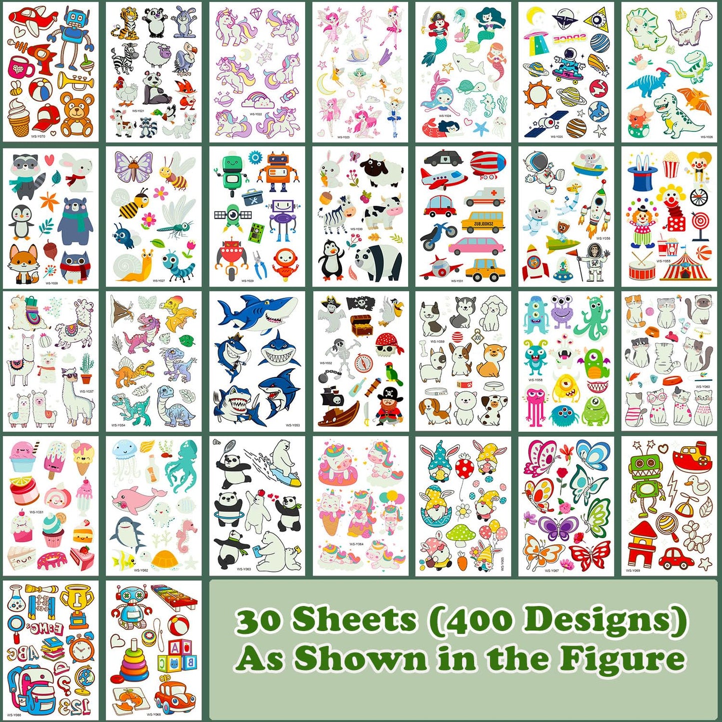 Temporary Tattoos Kids 400 Pcs Glow In The Dark Tattoos for Kids,Waterproof Skin Fake Tattoos Stickers for Boy and Girl,Luminous Kids Tattoos for Birthday Game Activities Holiday Party Favors etc 🍁 All In One Marketplace Canada