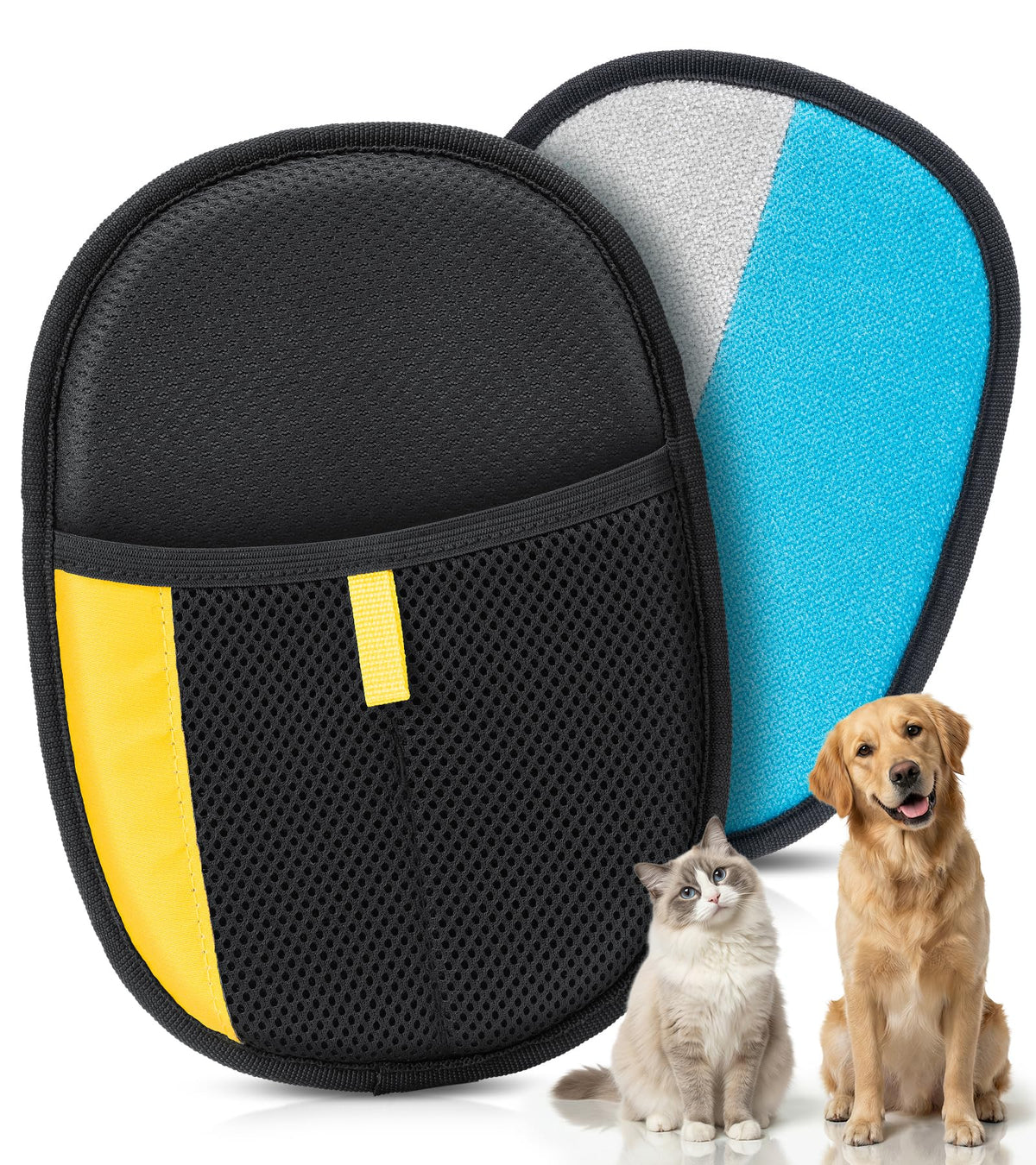 Bispoy Pet Hair Removal Glove for Dogs & Cats - Upgraded Reusable Electrostatic Pet Hair Glove, Pet Hair Remover Tool for Laundry, Couch, Carpet & Car Seat, Gentle Grooming Mitt 🍁 All In One Marketplace Canada