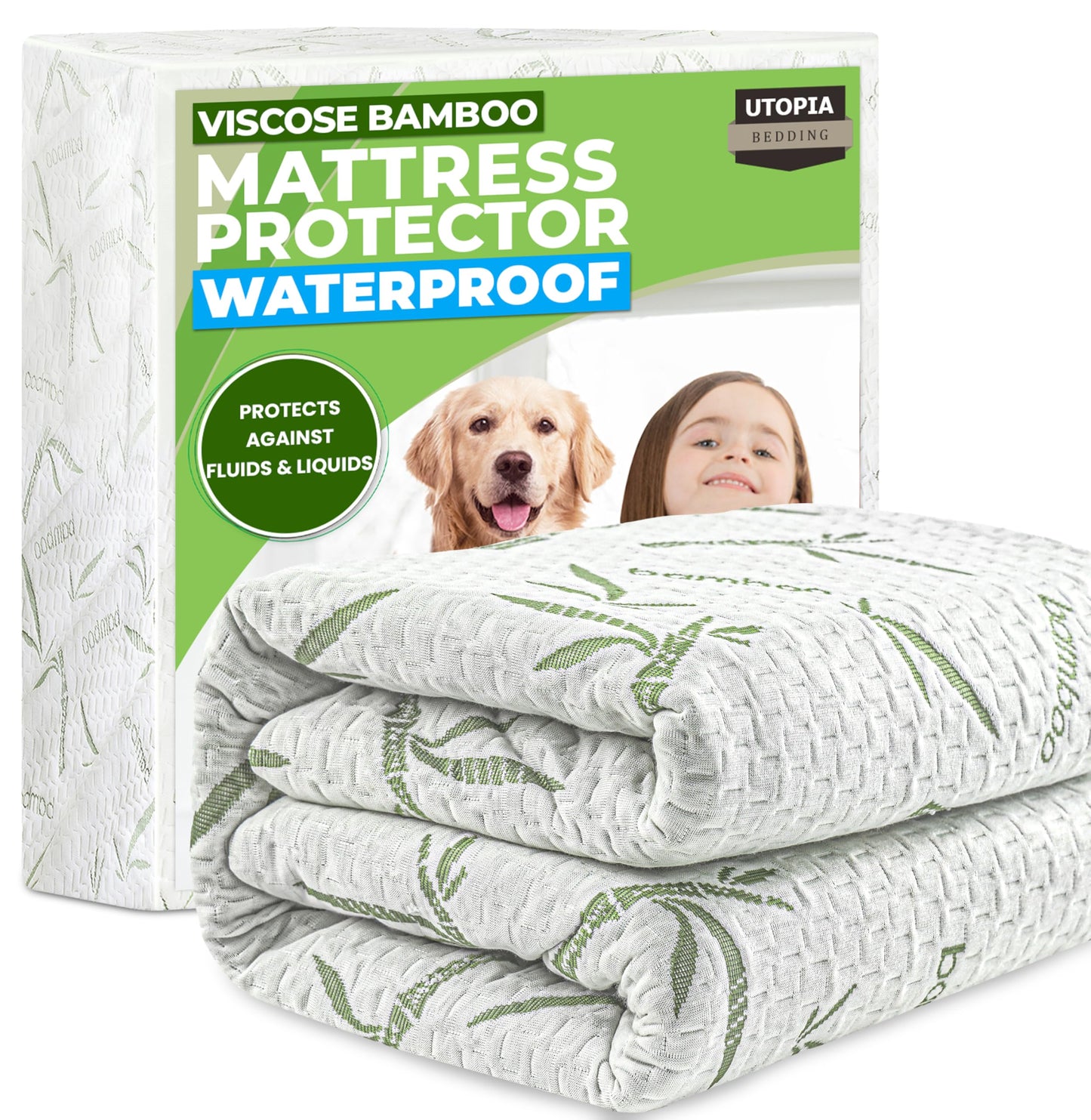 Utopia Bedding Waterproof Mattress Protector Twin Size, Bamboo Viscose Mattress Cover 200 GSM, Fits 15 Inches Deep, Breathable, Fitted Style with Stretchable Pockets 🍁 All In One Marketplace Canada