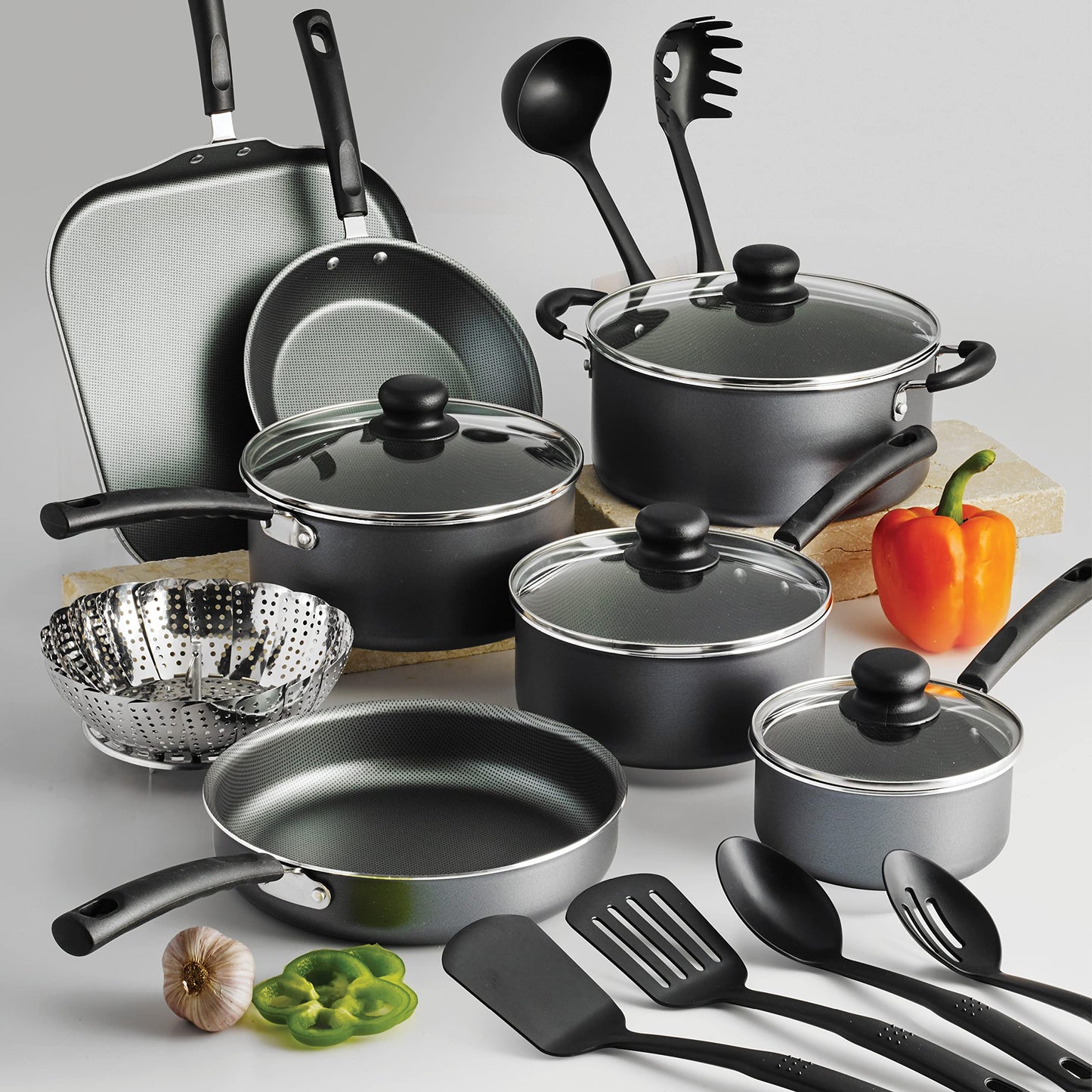 Tramontina PrimaWare 18-Piece Nonstick Cookware Set, Gray 🍁 All In One Marketplace Canada