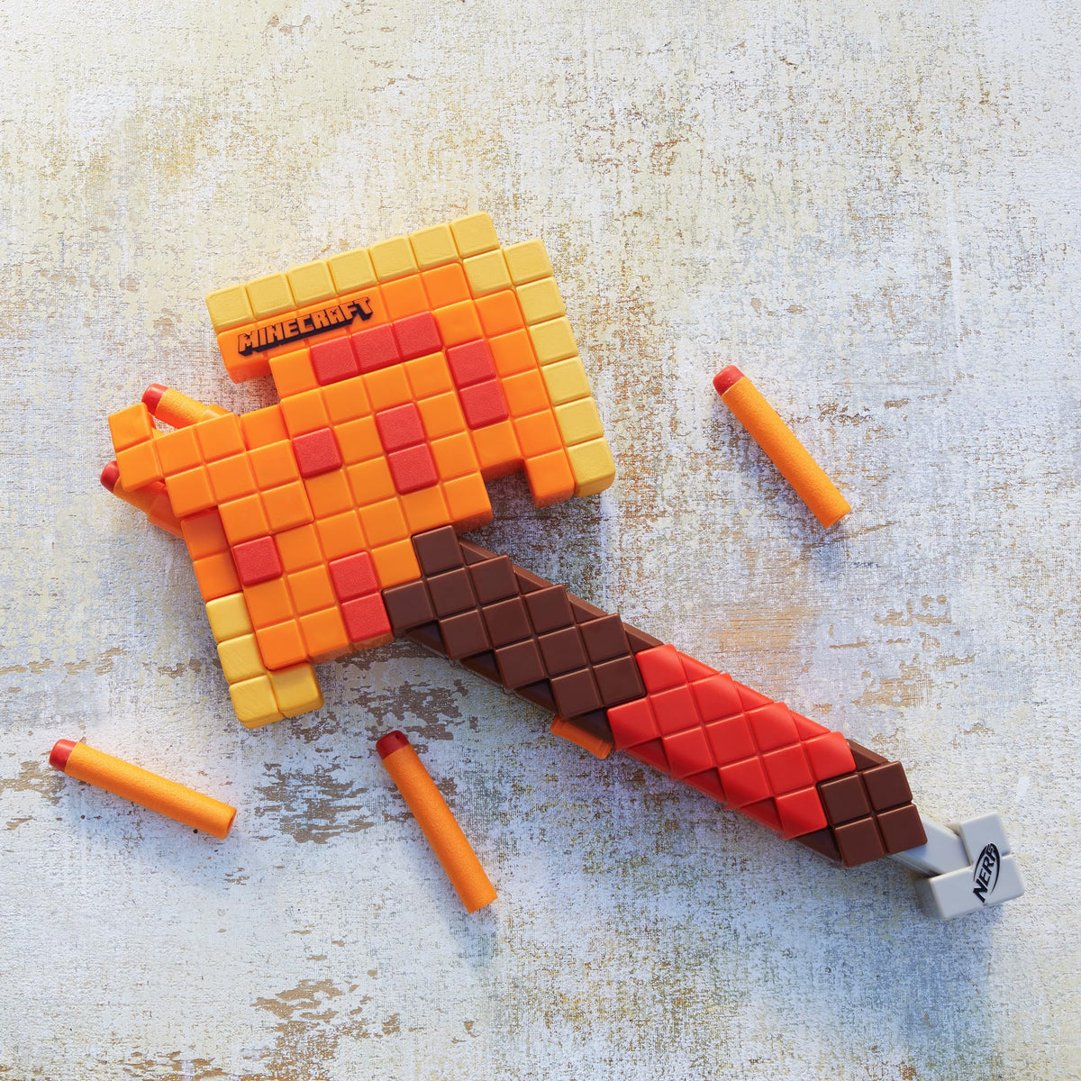 Nerf Minecraft Firebrand, Dart Blasting Axe, 6 Nerf Elite Foam Darts, Design Inspired by Minecraft Axe in The Game, Pull Down Priming, Minecraft Toys 🍁 All In One Marketplace Canada