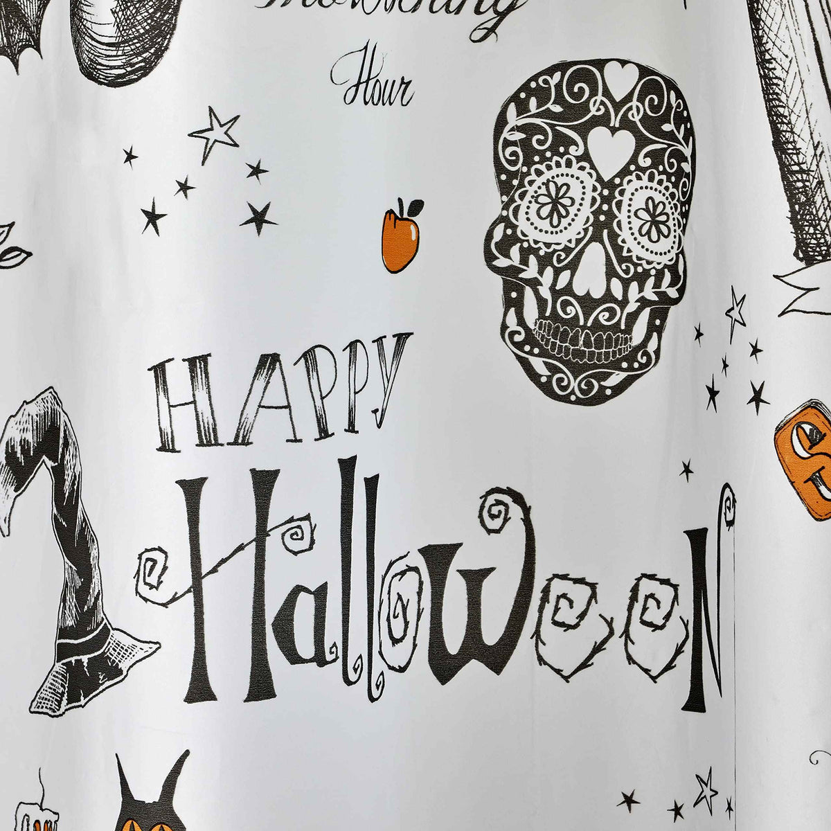SKL Home Happy Halloween Shower Curtain & Hook Set, Multicolored 12 Piece
