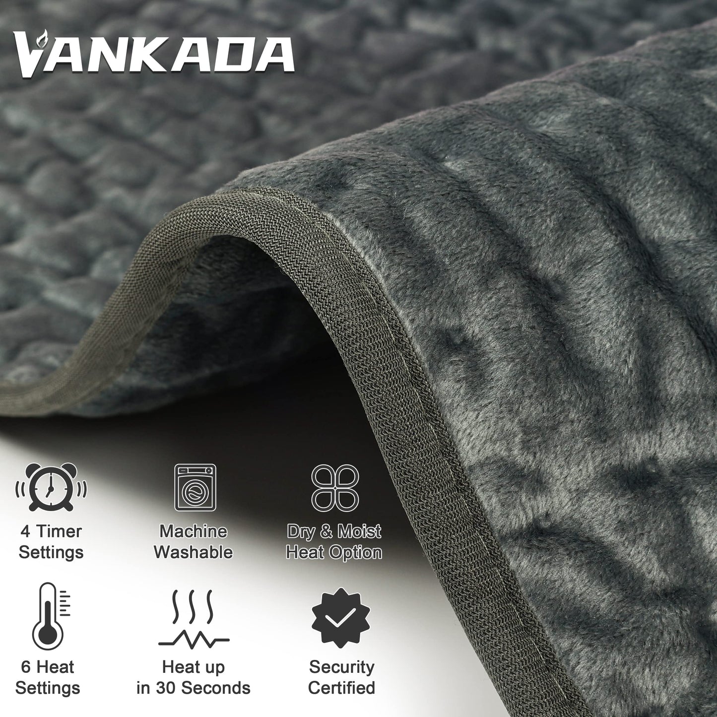 Heating Pad Electric Heat Pad, Hot Heated Pad,Moist Heat Heating Pad Moist and Dry Heat,Multiple Temp and Timer Settings (Gray green, 24"X12") 🍁 All In One Marketplace Canada