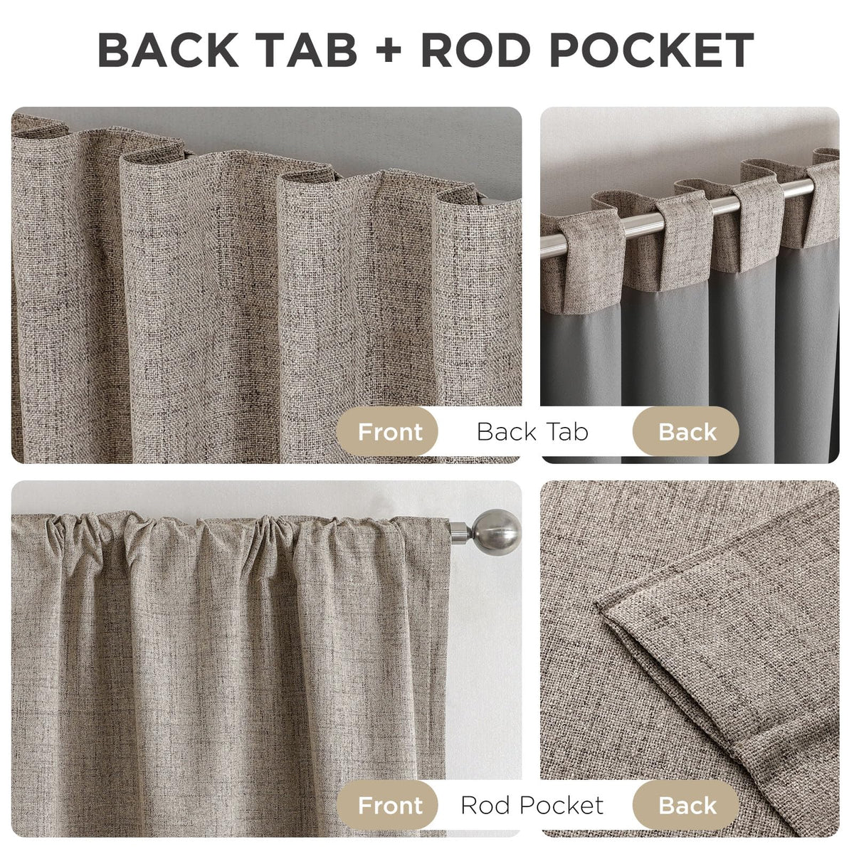 Joydeco Blackout Curtains 2 Panels - Natural Linen Curtains 84 Inch Long, Thermal Insulated Linen Light Blocking Drapes, Rod Pocket & Back Tabs, Darkening Privacy for Living Room Bedroom 🍁 All In One Marketplace Canada