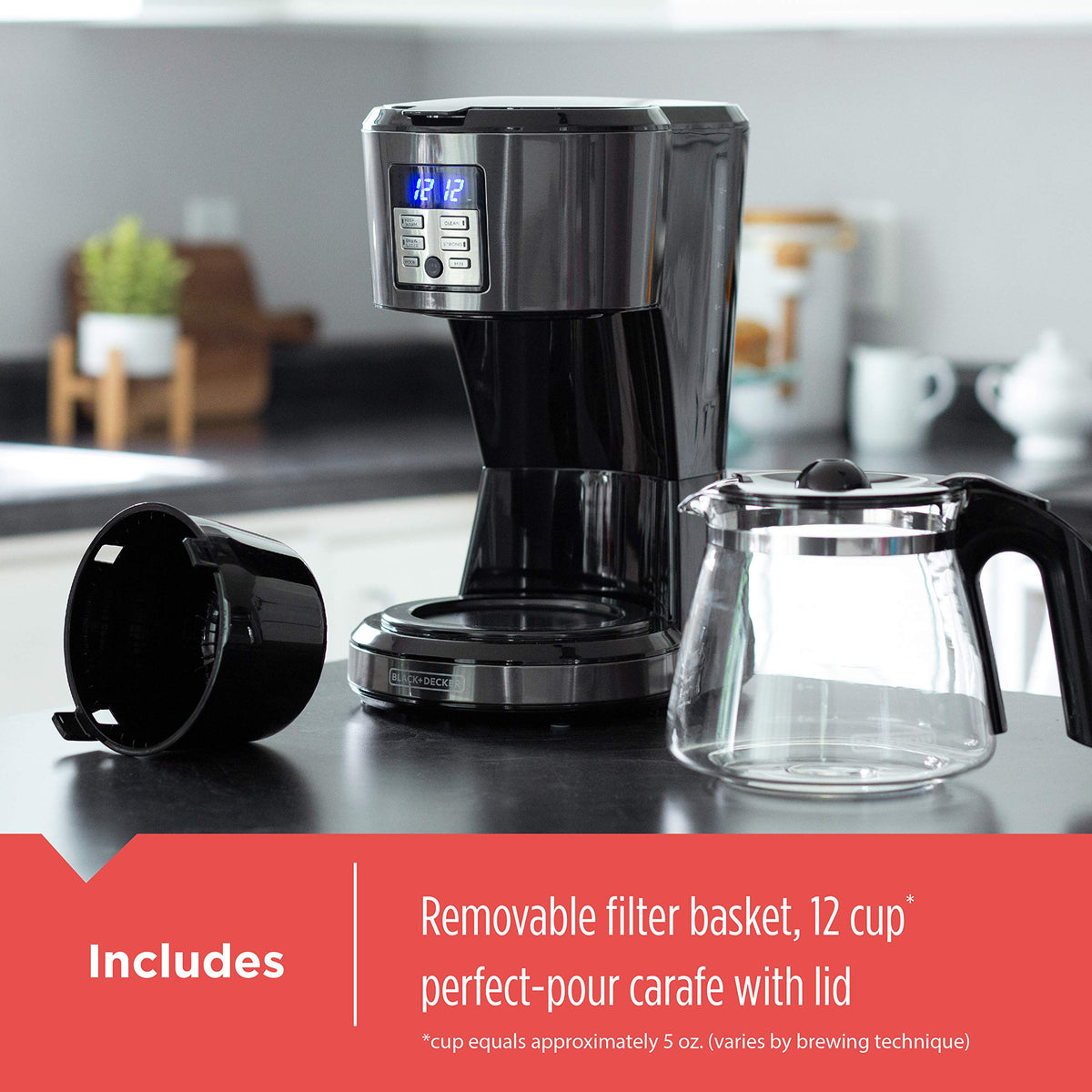 Black+Decker 12 Cup Programmable Coffee Maker in Black Stainless Steel, CM1331BSC 🍁 All In One Marketplace Canada