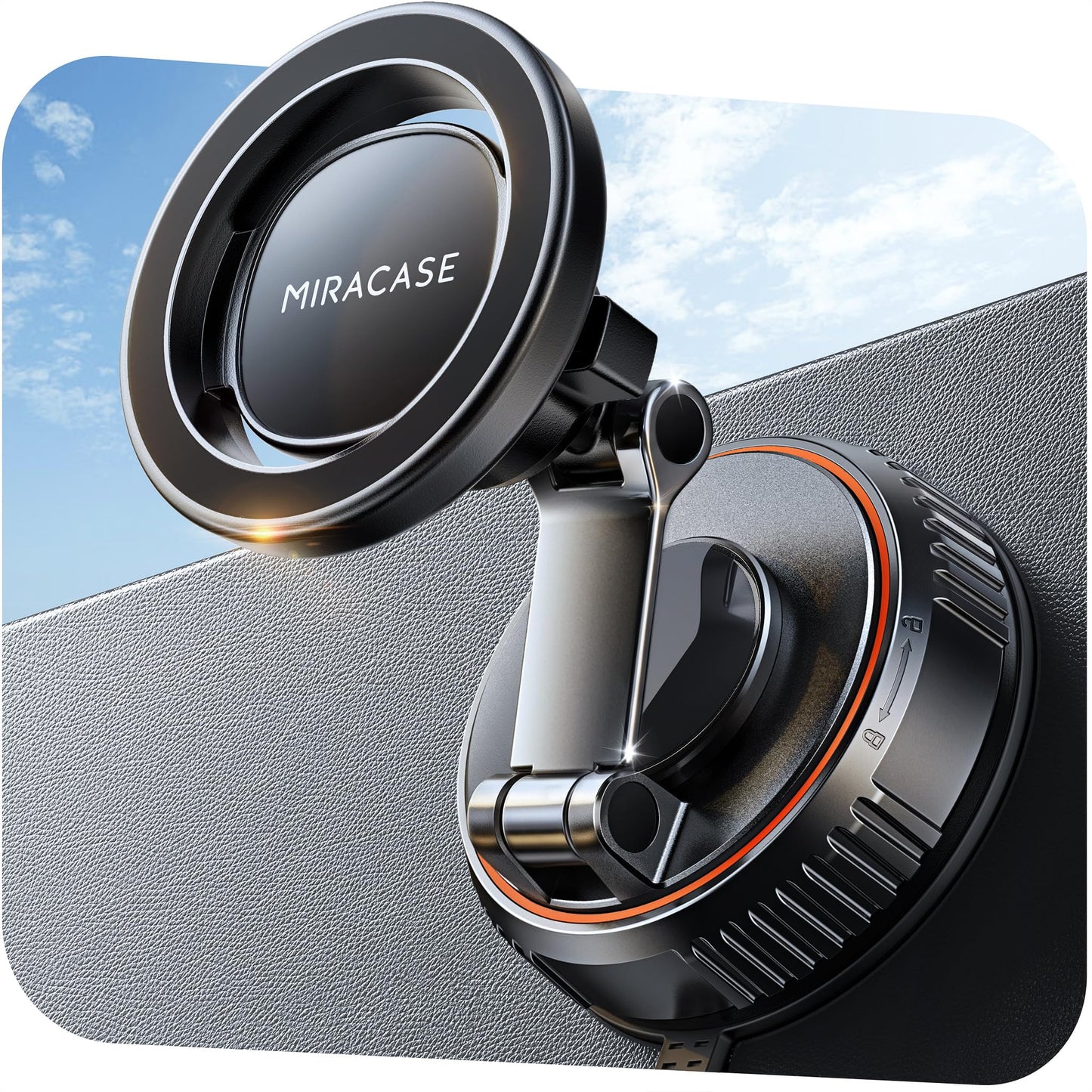 Miracase for MagSafe Car Mount[20 Powerful N55 Magnets+Industrial-Grade Vacuum Base] Magnetic Phone Holder Car 360° Full-Directional Adjustment, Fit for Windshield & Dashboard with All Smartphones 🍁 All In One Marketplace Canada