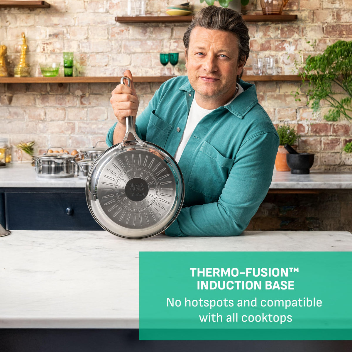 Jamie Oliver by Tefal Cook Smart Frying Pan 11 in / 28 cm, Uncoated Stainless Steel Frying Pan, Robust, Fast Heating, Even Cooking, Riveted Handle, Induction Safe, Oven and Dishwasher Safe 🍁 All In One Marketplace Canada