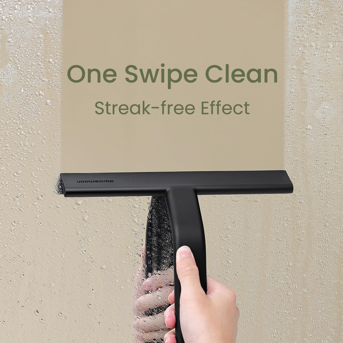 dancemoon JustHang Shower Squeegee for Glass Doors, All-One-Piece Silicone with Built-in Hook Design for Easy Hanging, Household Window Mirror Squeegee for Bathroom, Glass, Tile Wall,Car 10-Inch Black 🍁 All In One Marketplace Canada