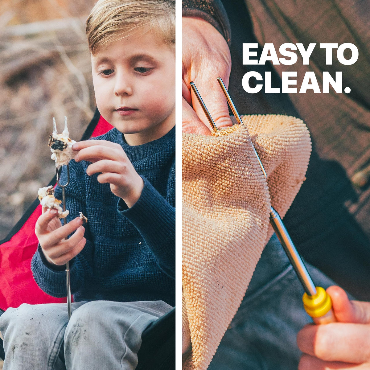 MalloMe Marshmallow Roasting Sticks - Smores Skewers for Fire Pit Kit - Hot Dog Camping Accessories Campfire Marshmellow 32 Inch Long Fork - 5 Pack 🍁 All In One Marketplace Canada