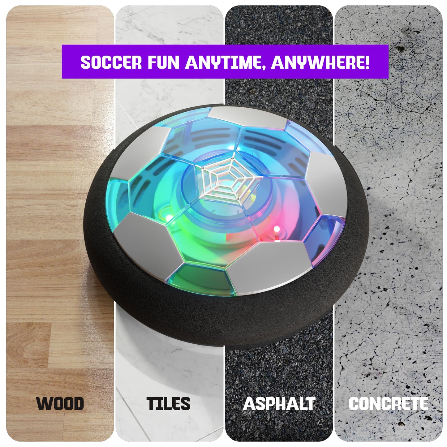 Ninja Blast Hover Soccer Ball for Kids - Boy Birthday Gifts - Indoor Toy Games Gift for Boys Age 6, 7, 8, 9, 10, 11, 12 Year Old - Light-Up Toys Game for Kid - 6-8, 8-12 - Gifts for 8 Year Old Boy 🍁 All In One Marketplace Canada