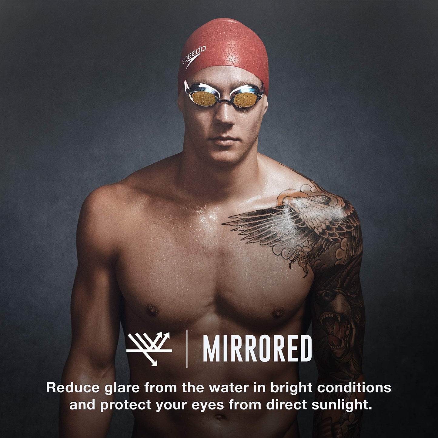 Speedo Vanquisher 2.0 Mirrored Swim Goggles, Panoramic, Anti-Glare, Anti-Fog with UV Protection, Horizon Blue, 1SZ 🍁 All In One Marketplace Canada