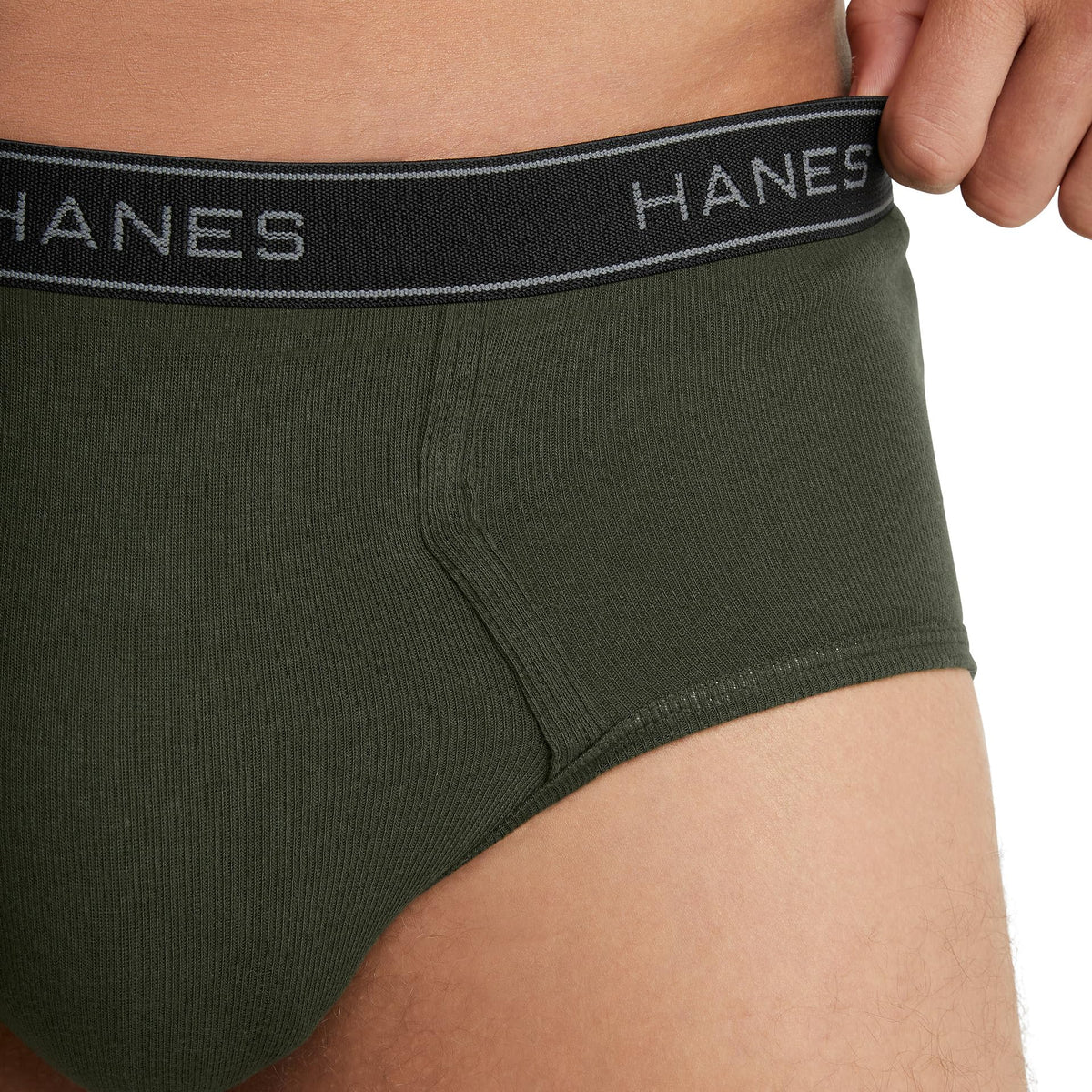 Hanes Mens 6-pack Exposed Waistband Mid-rise Briefs-underwear, White/Black, Large US 🍁 All In One Marketplace Canada