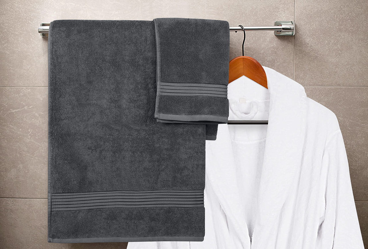 Utopia Towels 8 Piece Premium Towel Set, 2 Bath, 2 Hand, and 4 Washcloths,100% Ring Spun Cotton, Super Soft and Highly Absorbent, Grey 🍁 All In One Marketplace Canada