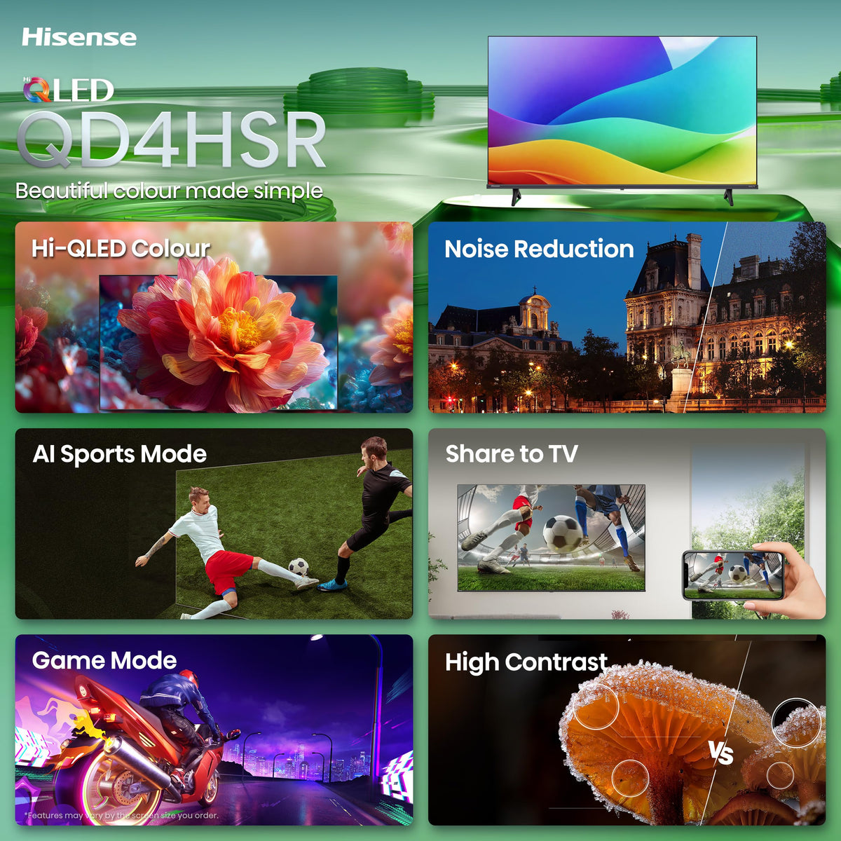 Hisense 32QD4SV - 32" Hi-QLED HD Smart VIDAA TV, Hi-QLED Color, Dolby Audio, Compatible with Alexa, Full Array LED, Slim Bezel Design (2026 Model) 🍁 All In One Marketplace Canada