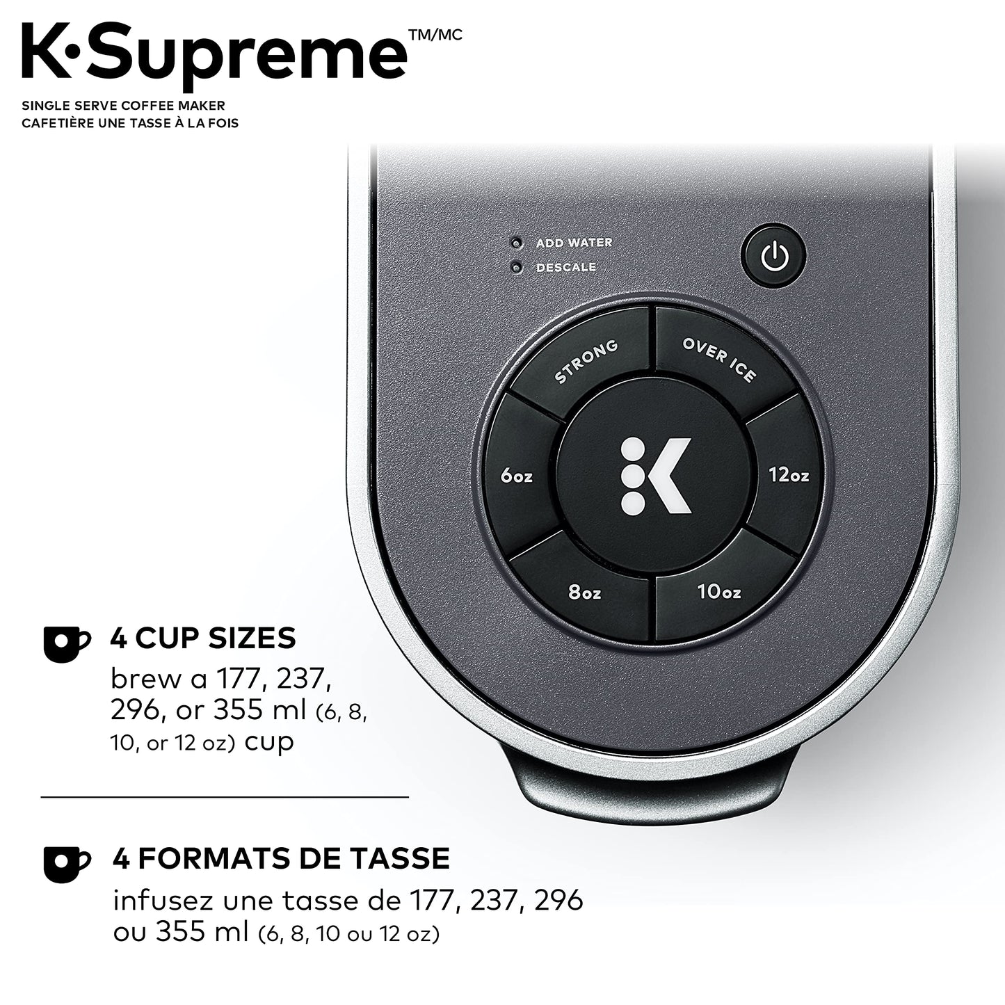 Keurig K-Supreme Single Serve K-Cup Pod Coffee Maker, With MultiStream Technology, Grey, 17.913in x 7.047in x 14.409in 🍁 All In One Marketplace Canada