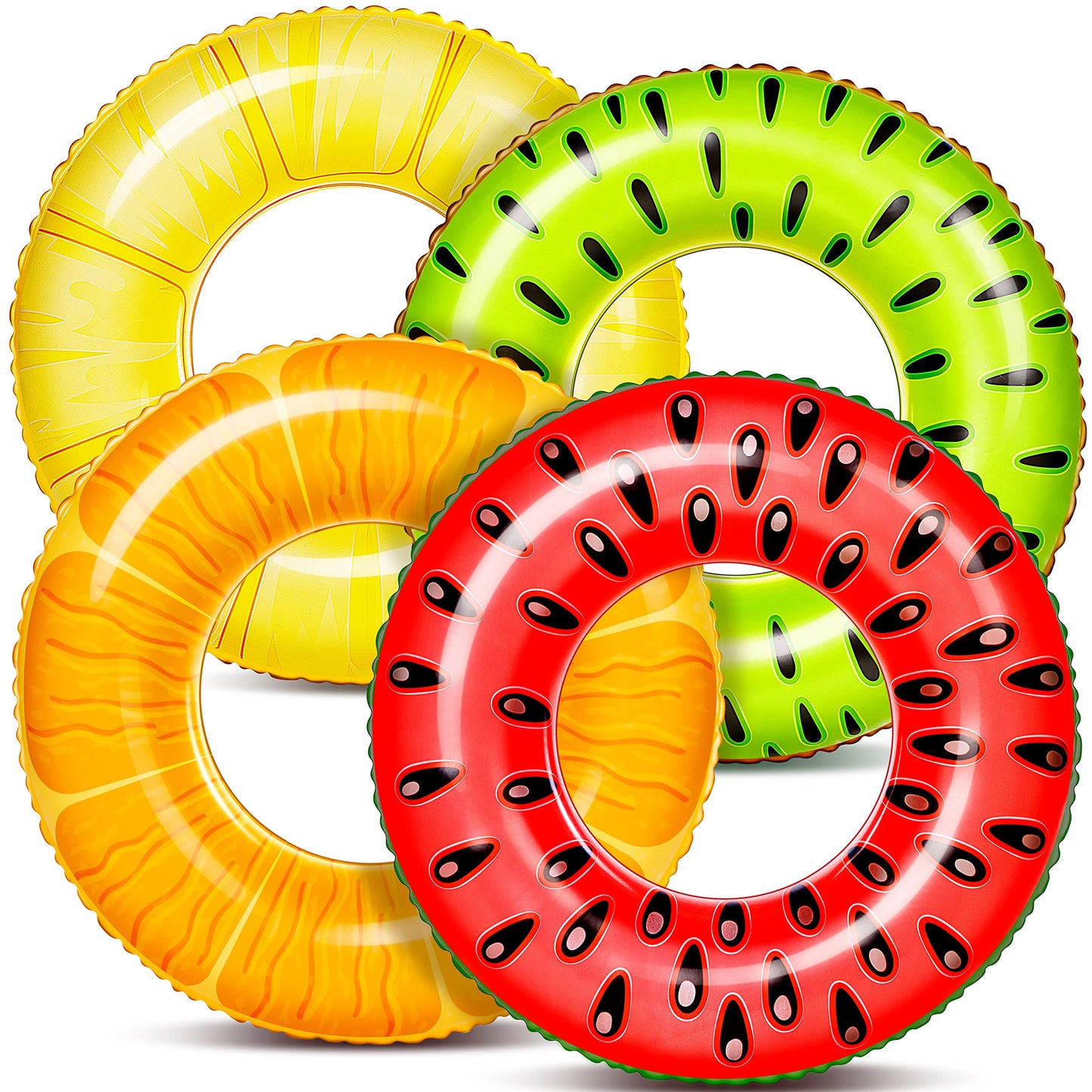 Sloosh 4 Pack Inflatable Pool Floats Pool Rings Swimming Tubes Swimming Toys Beach Swimming Party Toys for Kids and Adults 🍁 All In One Marketplace Canada