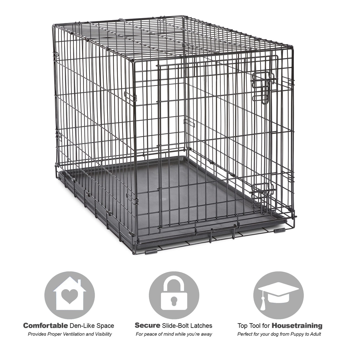 MidWest Homes for Pets 36-Inch New World Crate for Medium-Large Breeds, 41-70 lbs, Single Door Folding Dog Crate, Leak-Proof Tray & Secure Latch, Portable, Durable & Easy to Assemble 🍁 All In One Marketplace Canada