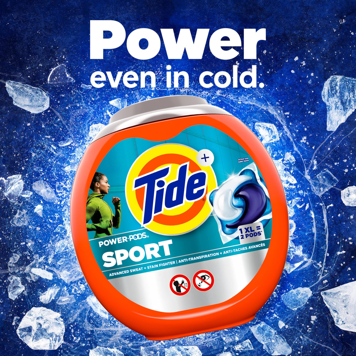 Tide Power Pods Laundry Detergent Pacs with Febreze Sport, Febreze Freshness with Sport Odor Defense, 2.06 kg, 45 Count 🍁 All In One Marketplace Canada