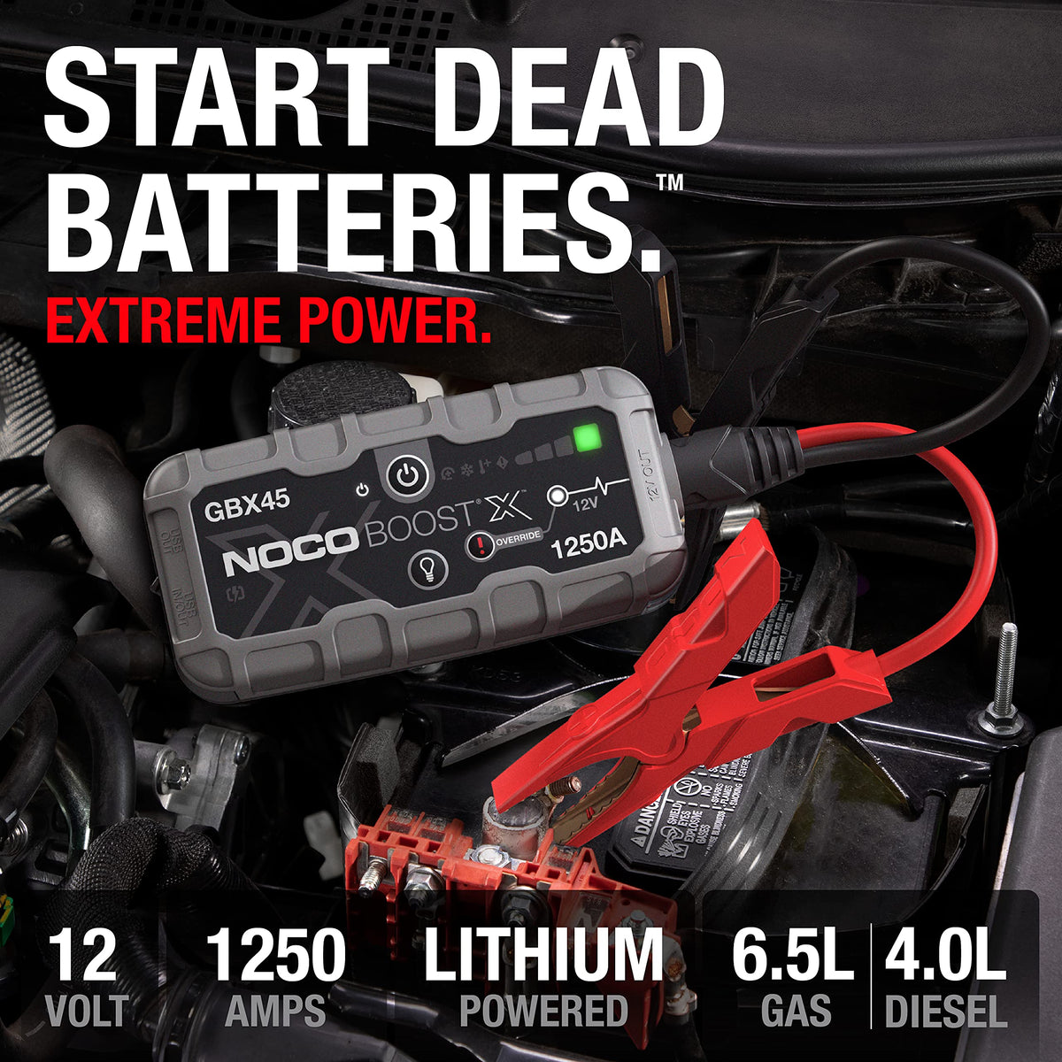 NOCO Boost X GBX45: 1250A UltraSafe Jump Starter – 12V Lithium Battery Booster Pack, Portable Jump Box, Power Bank & Jumper Cables - for 6.5L Gas and 4.0L Diesel Engines 🍁 All In One Marketplace Canada
