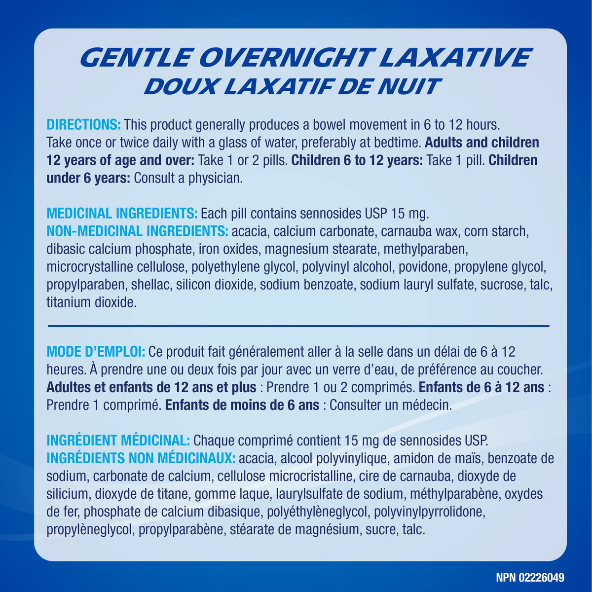 Ex-Lax Gentle Overnight Laxatives for Constipation Relief, 60 Pills 🍁 All In One Marketplace Canada