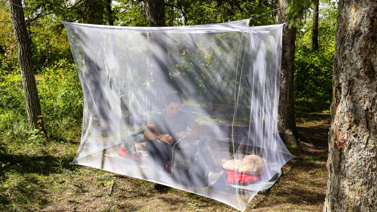 Coghlan's Rectangular Mosquito Net – Lightweight Mesh Canopy for Camping, Travel, and Outdoor Use – Includes Tie Loops, Carry Bag, Twine, Hooks, Anchors, Nails – White, 78" x 32" x 59" 🍁 All In One Marketplace Canada