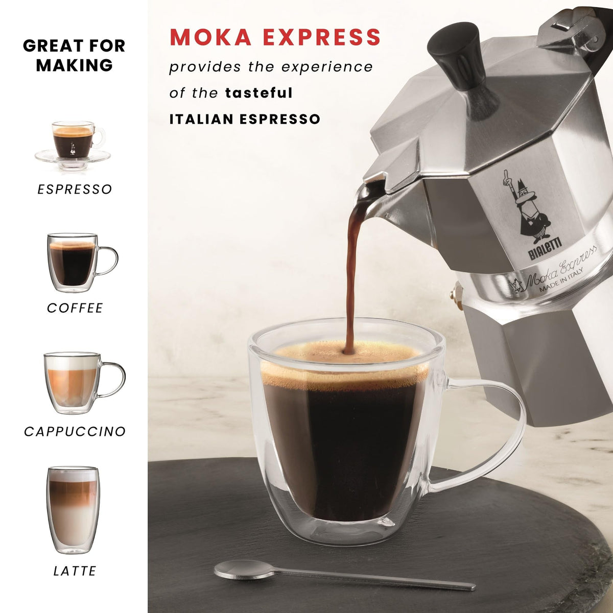 BIALETTI Moka Express 6-Cup Aluminum Stovetop Espresso Maker, Silver 🍁 All In One Marketplace Canada