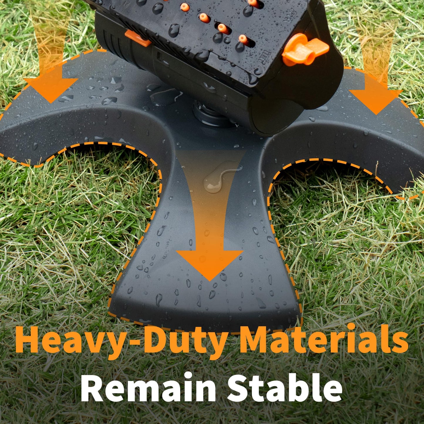 Diivoo Mini Turbo Oscillating Sprinkler, Garden Sprinkler with Large Base, Water Sprinkler for Yard, Adjustable Width, Range and Flow Rate, 16 Nozzles, Grey 🍁 All In One Marketplace Canada