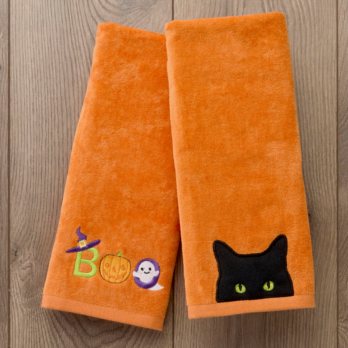 SKL Home Halloween Boo Hand Towel Set for Bath/Kitchen/Bar & Gift, 2 Count