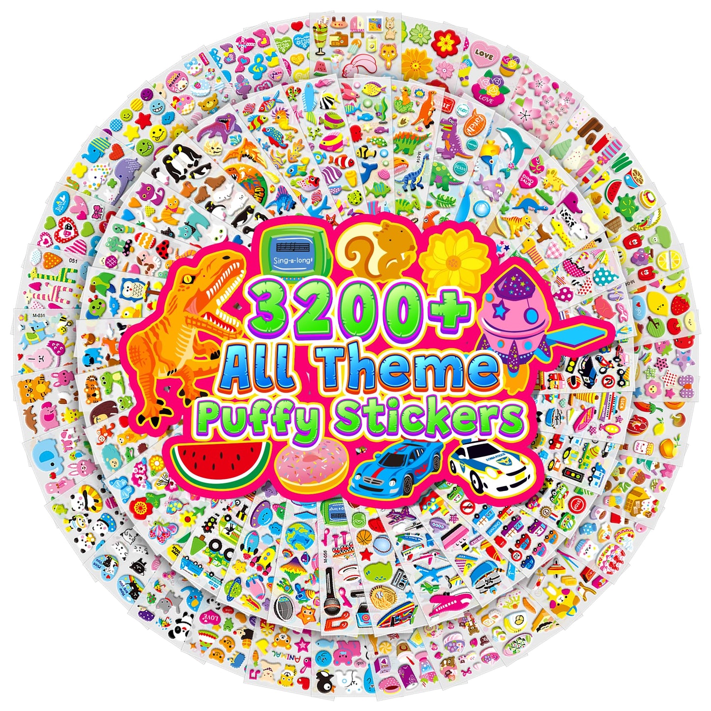 3200+ Stickers for Kids, 3D Puffy Stickers, 64 Different Sheets, Cute Animals Stickers for Boys Girls Teachers, Classroom Reward, Craft Scrapbooking, Party Gift 🍁 All In One Marketplace Canada