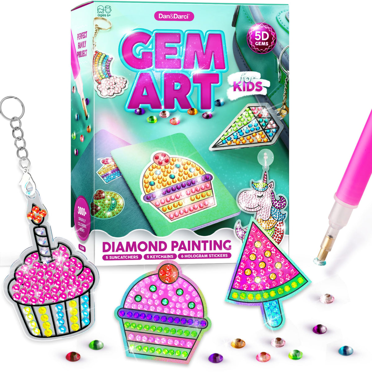 Gem Diamond Painting Kit for Kids - Arts and Crafts for Girls & Boys Ages 6-12 - Craft Kits Art Set - Supplies for Painting - Best Tween Paint Easter Gift Ideas for Kids Activities Age 6 7 8 9 10 🍁 All In One Marketplace Canada
