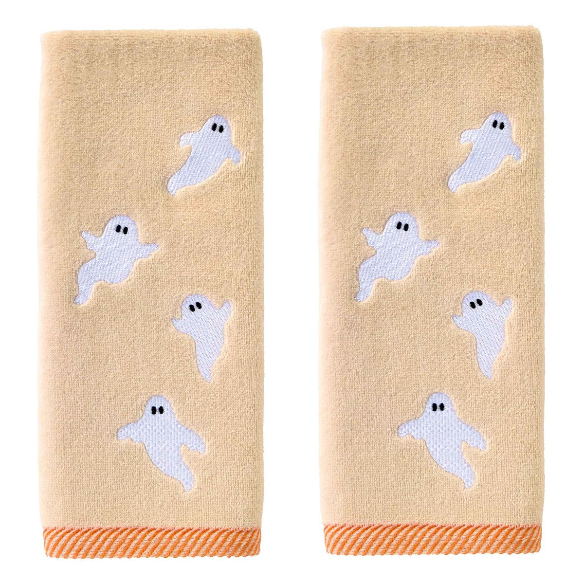 SKL Home Halloween Tossed Ghosts Hand Towel 2 pc Set for Bath/Kitchen/Bar & Gift